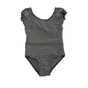 Zara Kids Black and White Checkered Swimsuit
